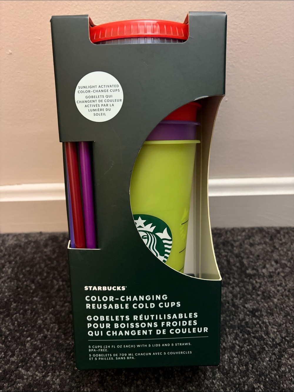 NIB - STARBUCKS - color-changing reusable cold cups